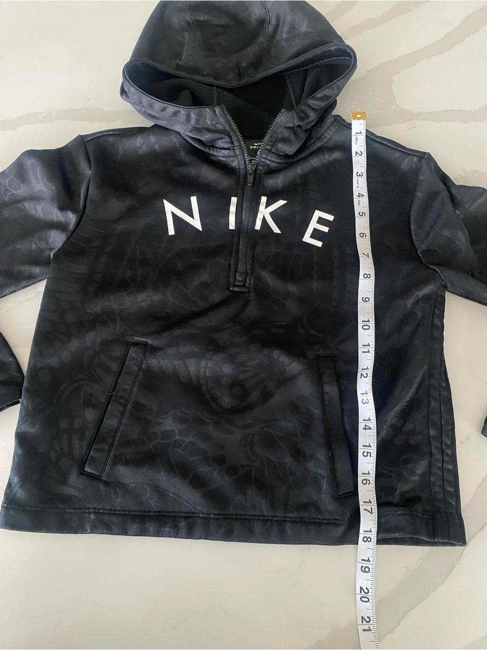 Nike Dri-FIT 1/2 Zip Hoodie butterfly print front pocket girls sz m